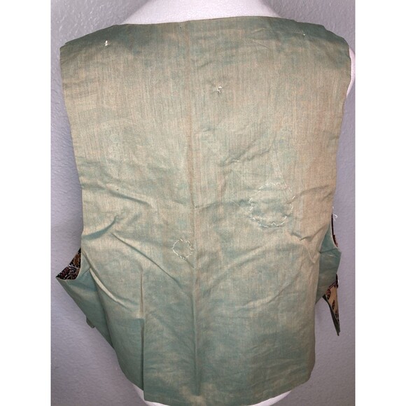 Patchwork Open Vest L Handmade Crazy Quilt Button Appliqué Granny Grandma Vtg - Picture 6 of 6